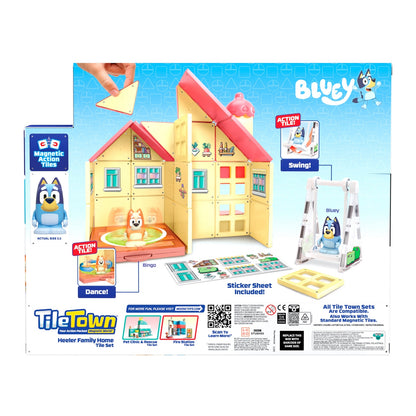 Bloques Construccion Magneticos Bluey Casa Familia Heeler Tile Town