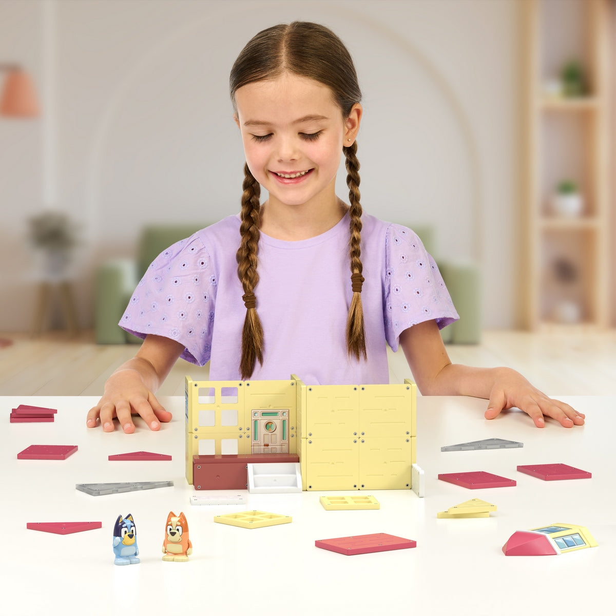 Bloques Construccion Magneticos Bluey Casa Familia Heeler Tile Town