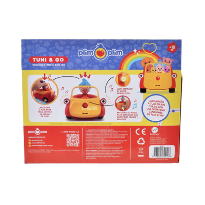 Vehículo 25 Cm Push And Go Con Figura Removible Y Música Plim Plim
