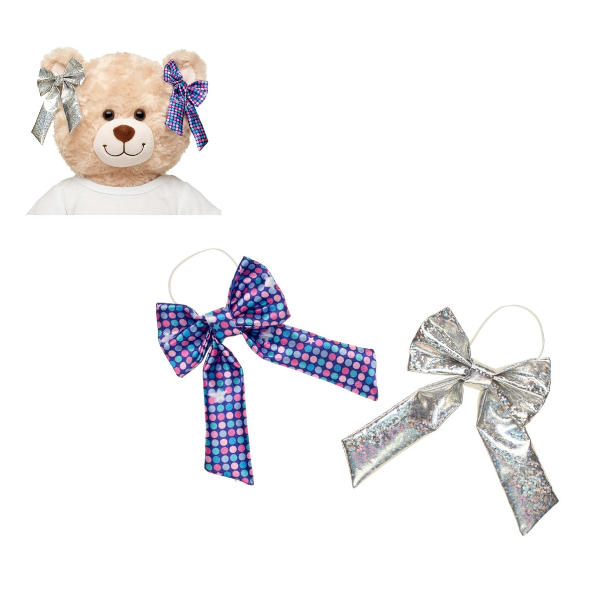 Set 2 Cintas Moradas Holograficas Honey Girls Build-a-bear