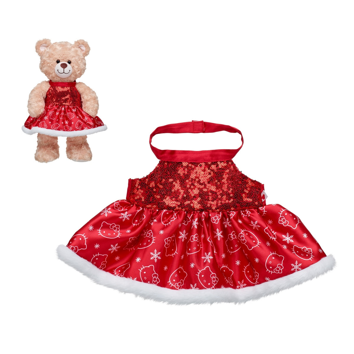 Vestido Satin Hello Kitty Rojo Sanrio Build-A-Bear