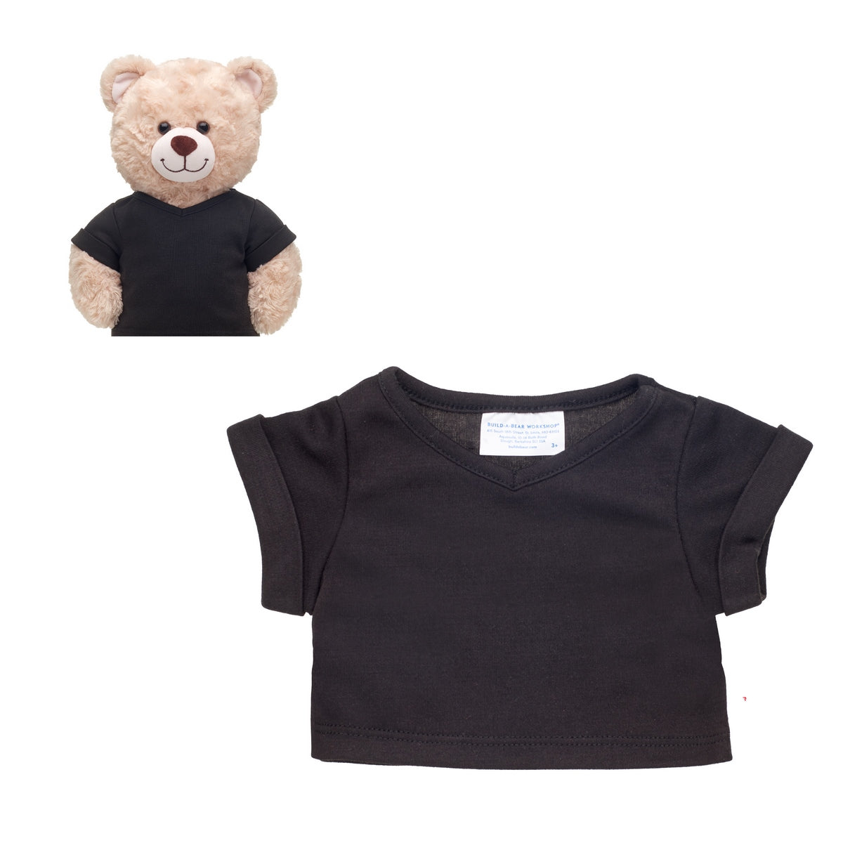 Polera Negra Cuello V Build-a-Bear