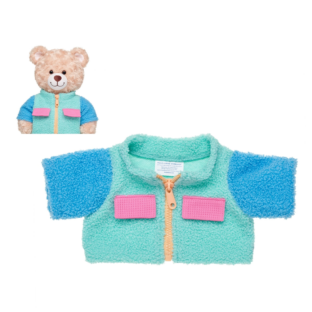 Chaqueta Sherpa Celeste Build-A-Bear