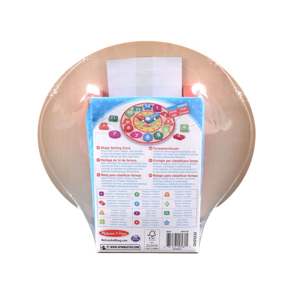 Reloj Con Figuras De Encaje De Madera Melissa And Doug