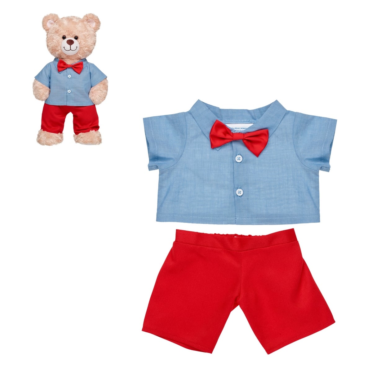 Set Pantalon Rojo Camisa Celeste Build-a-Bear