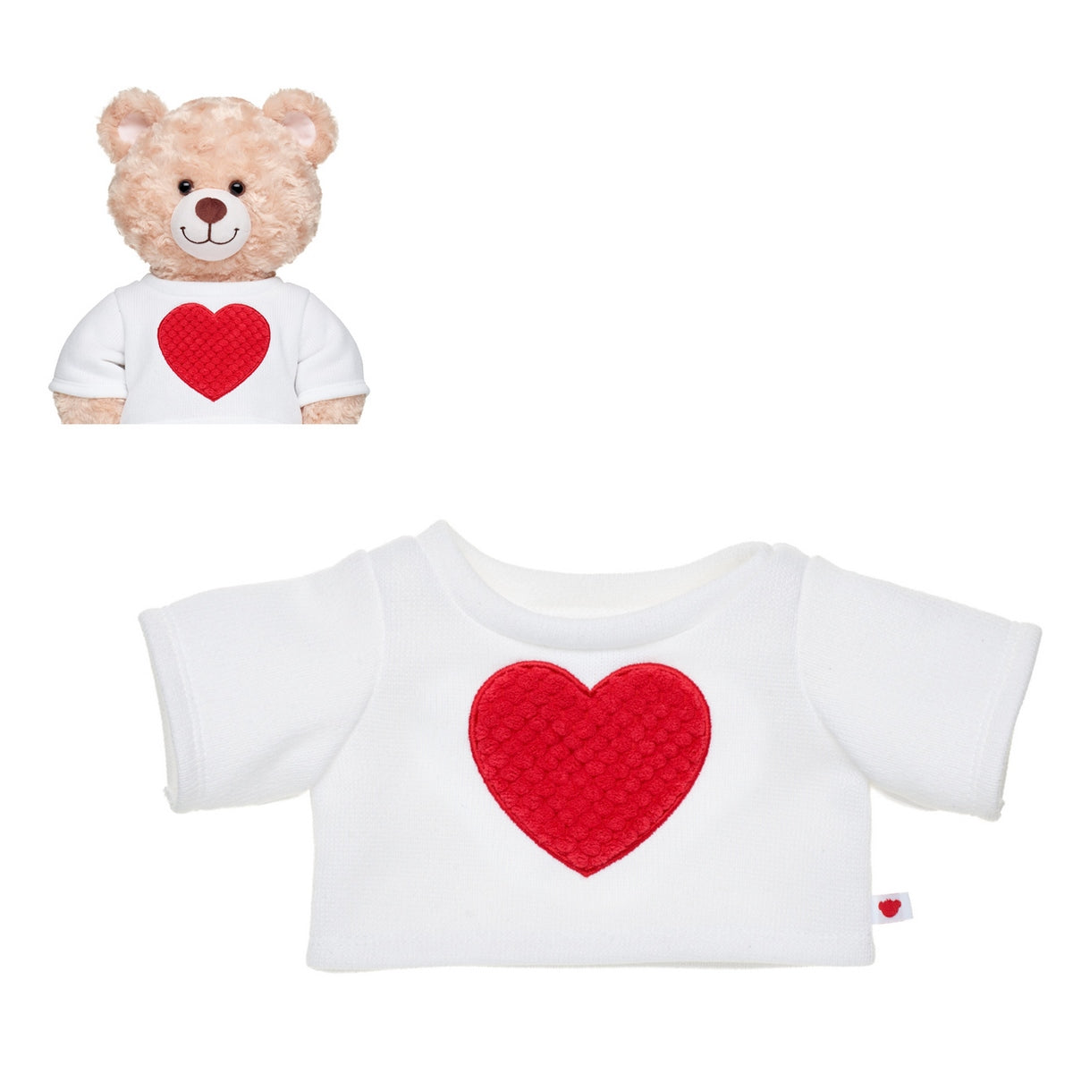 Polerón Sherpa Blanco Corazones Rojo Build-a-Bear