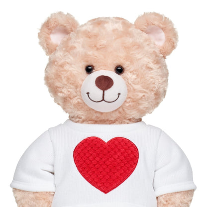Polerón Sherpa Blanco Corazones Rojo Build-a-Bear