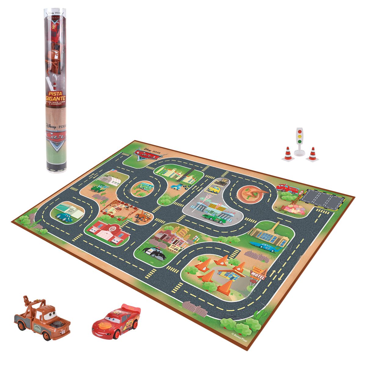 Alfombra De Juego Con 2 Vehiculos Cars