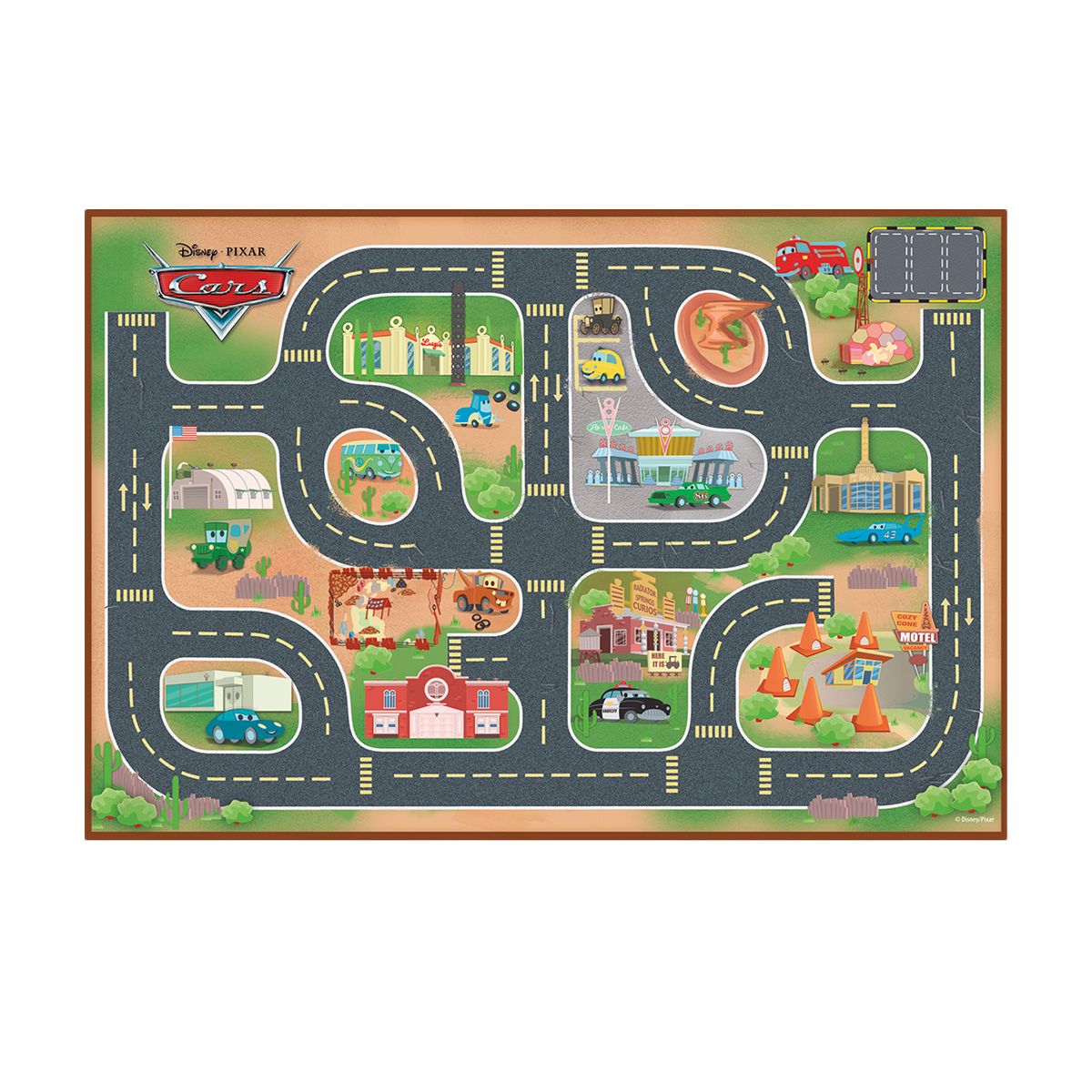 Alfombra De Juego Con 2 Vehiculos Cars