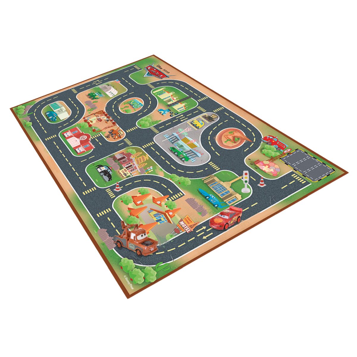 Alfombra De Juego Con 2 Vehiculos Cars