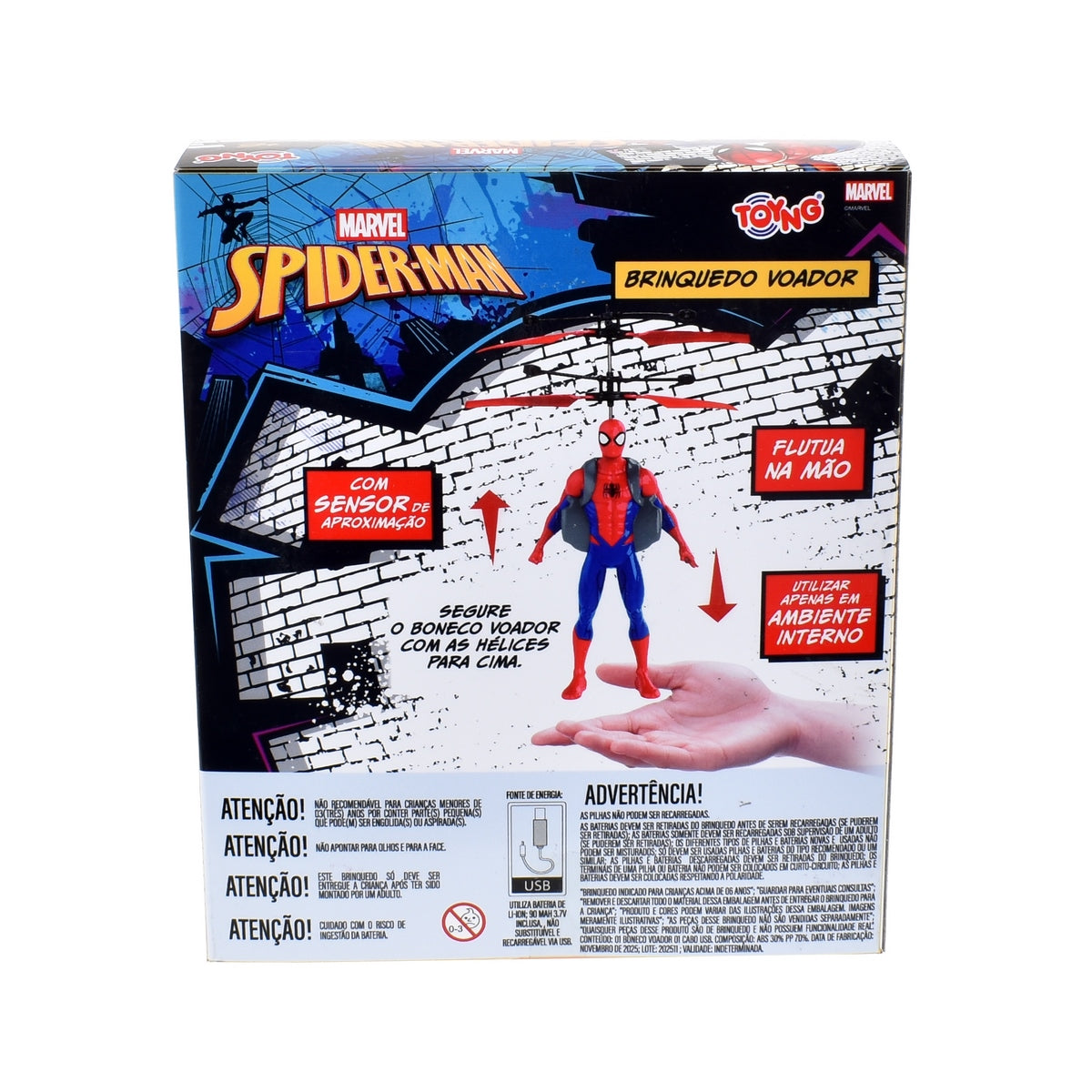 Figura Voladora Con Sensor Spiderman