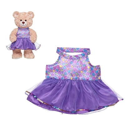 Vestido Leopardo Arcoíris Tul Build-a-Bear