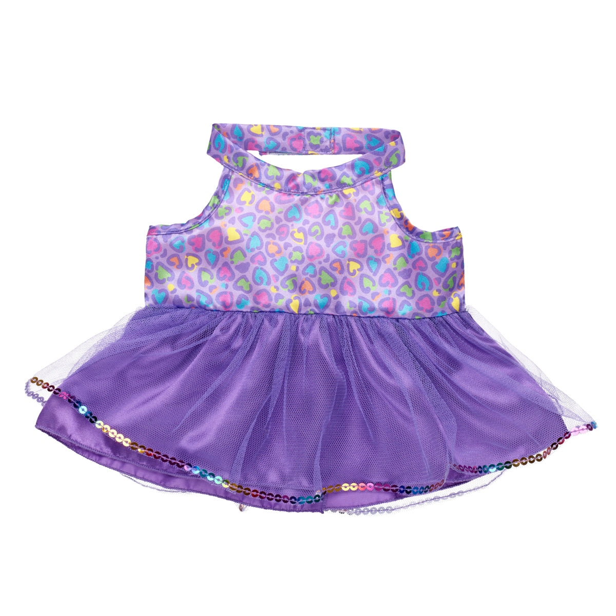 Vestido Leopardo Arcoíris Tul Build-a-Bear