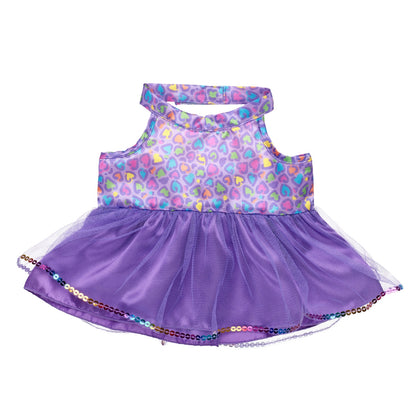 Vestido Leopardo Arcoíris Tul Build-a-Bear