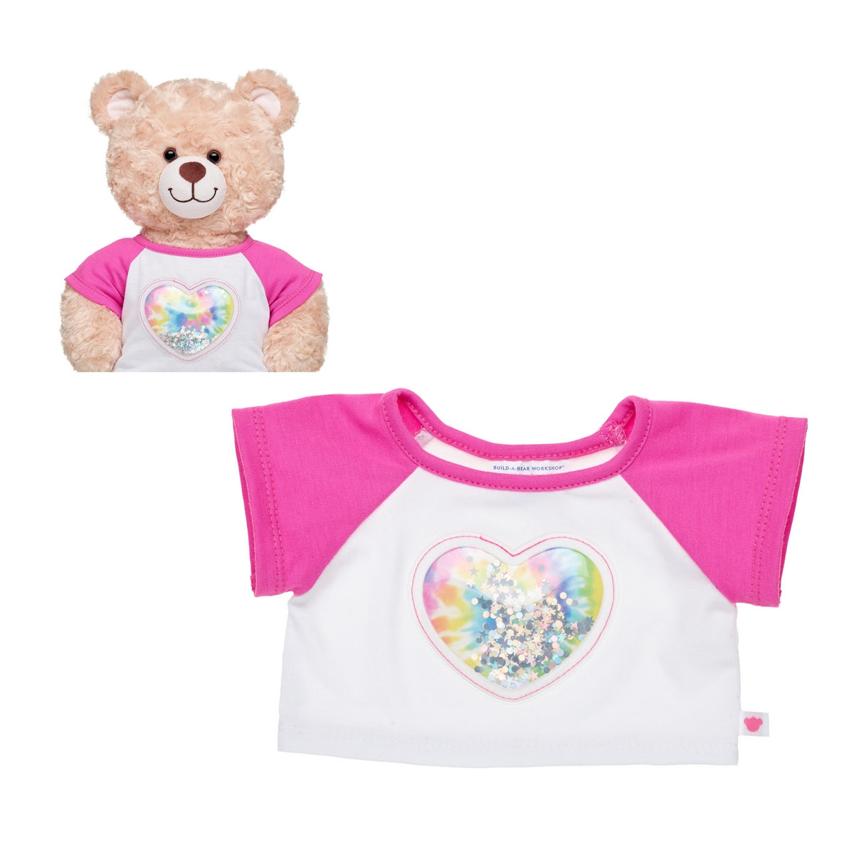 Polera Corazón Lentejuela Arcoíris Build-a-Bear