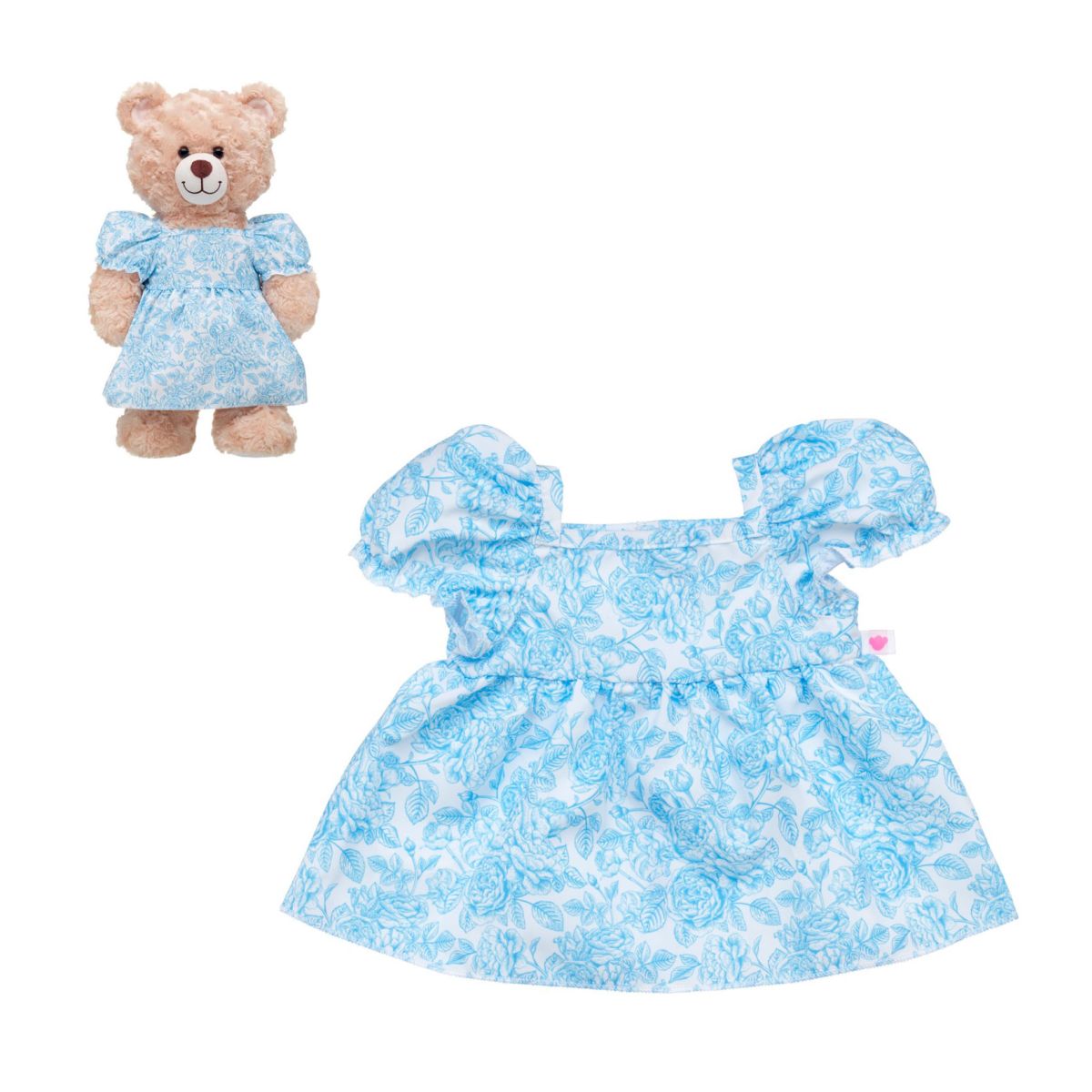 Vestido Floral Azul Build-a-bear