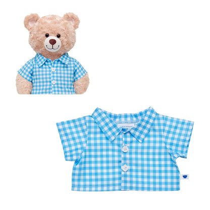 Camisa Cuadrille Azul Build-a-bear
