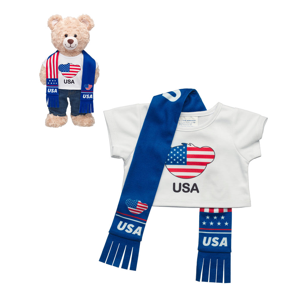 Set Polera Y Bufanda Usa Build-a-bear