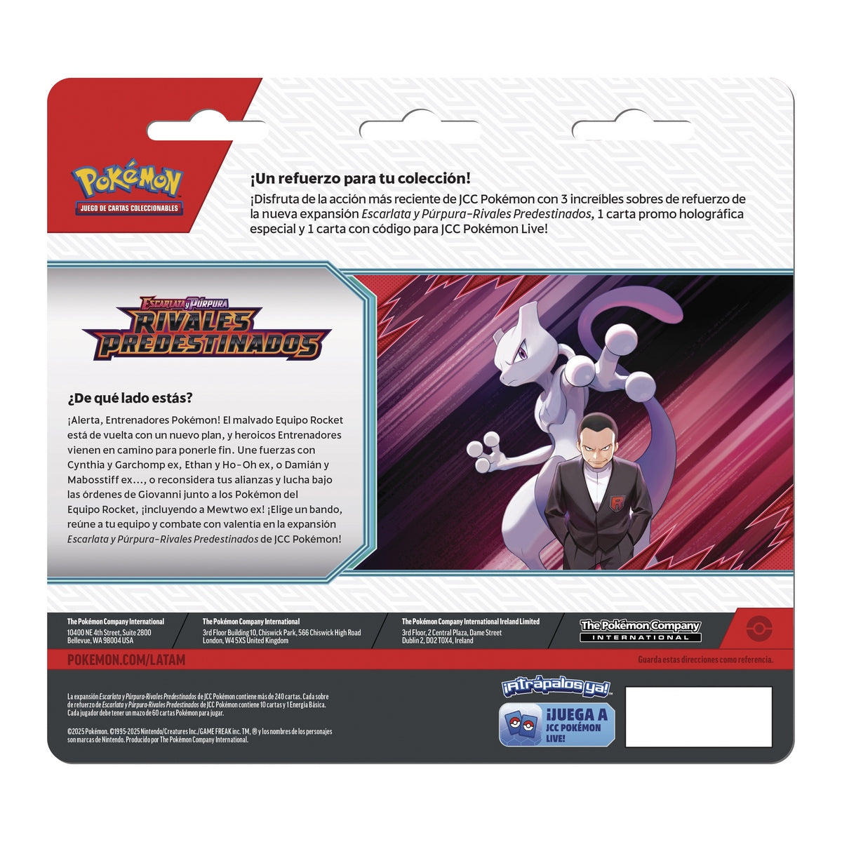 Pokémon Destined Rivals 3Pk Blister Español