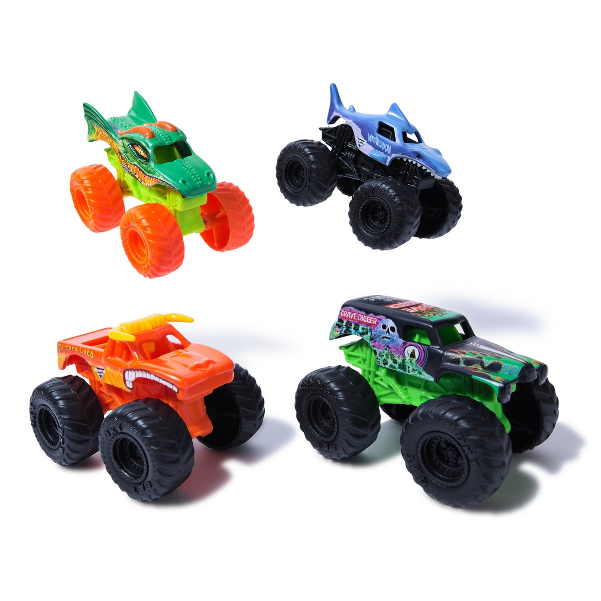 Monster Jam Set  4 Autos 1:72