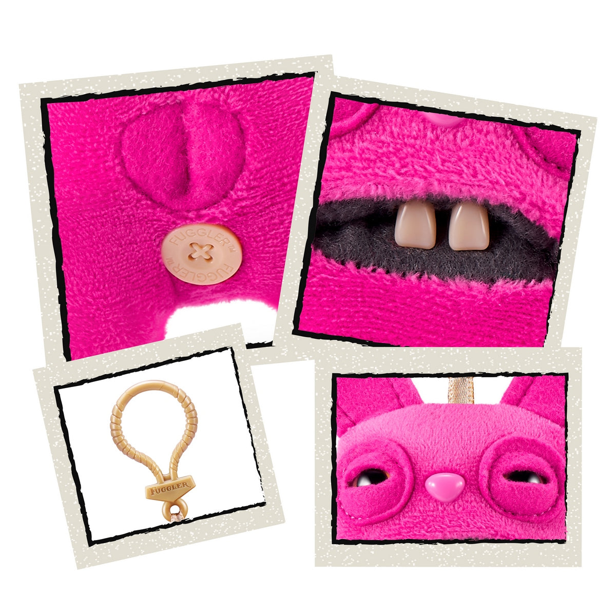 Peluche Llavero Fugglers De 13 Cms De Zuru - Rosa