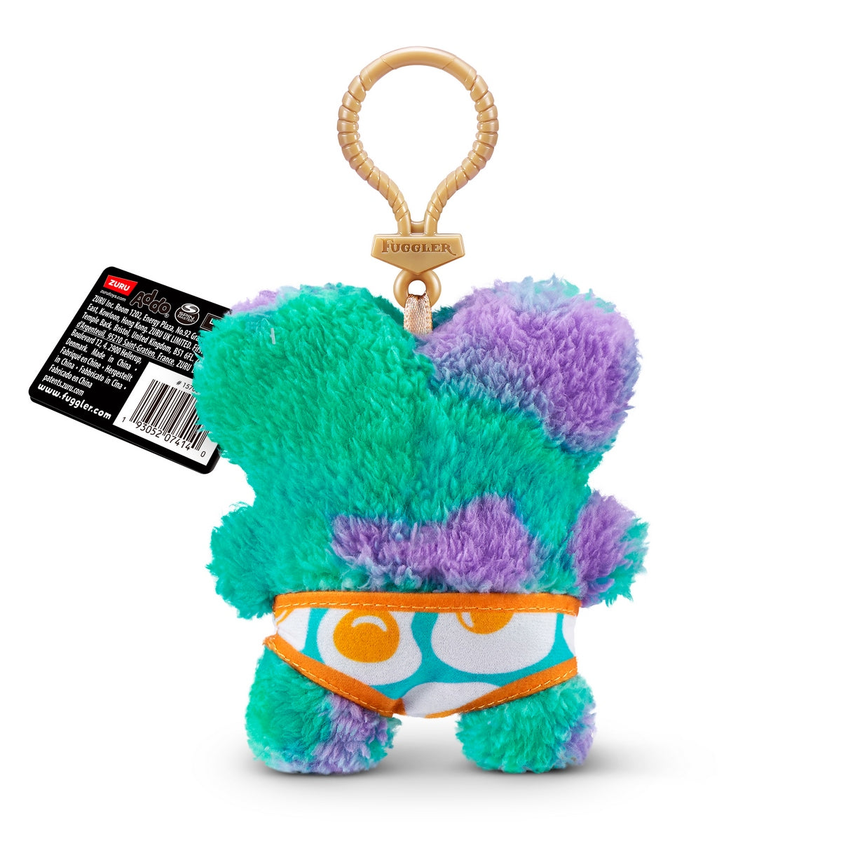 Peluche Llavero Fugglers De 13 Cms De Zuru - Verde Y Morado