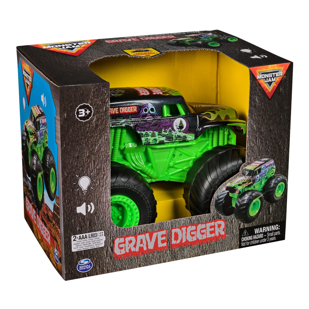 Monster Jam Auto C/Luz Y Sonido - Grave Digger