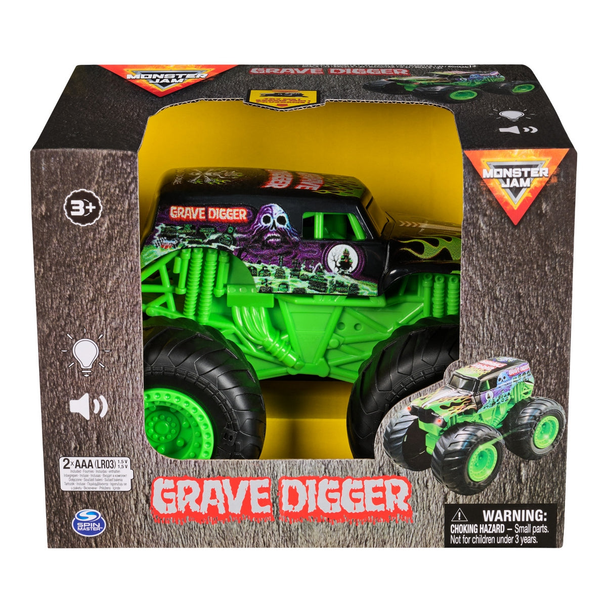 Monster Jam Auto C/Luz Y Sonido - Grave Digger