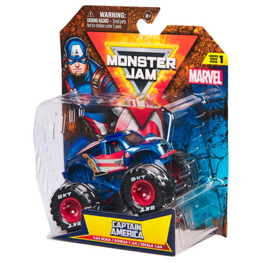 Monster Jam Vehiculos Metalicos 1:64 Marvel - Captain Amaerica