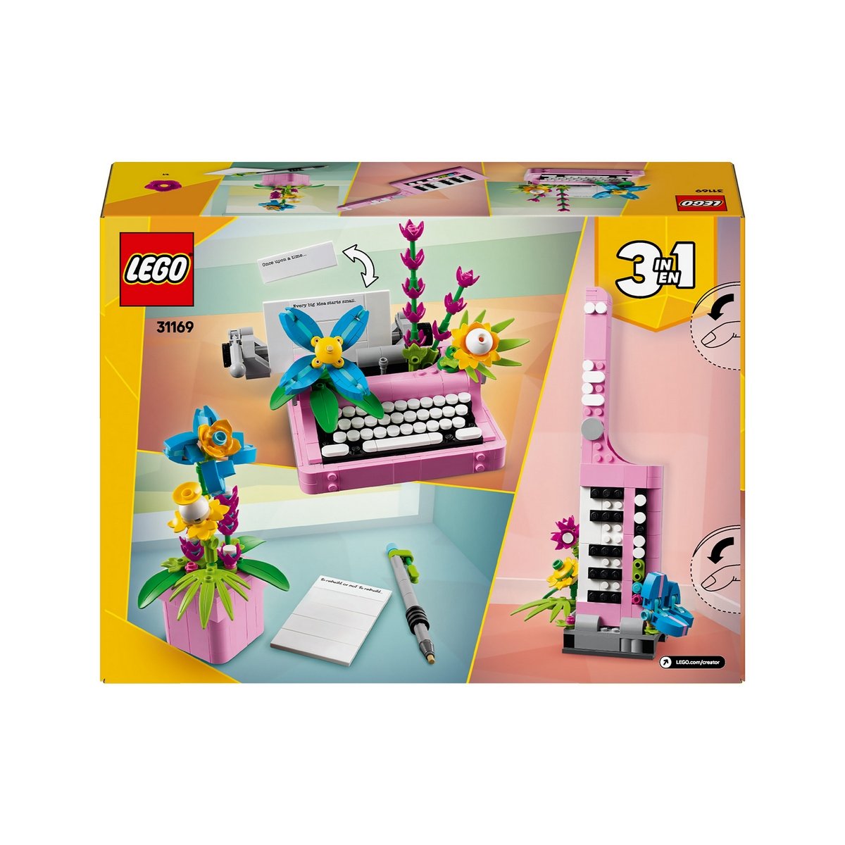 Máquina De Escribir Con Flores Lego Creator