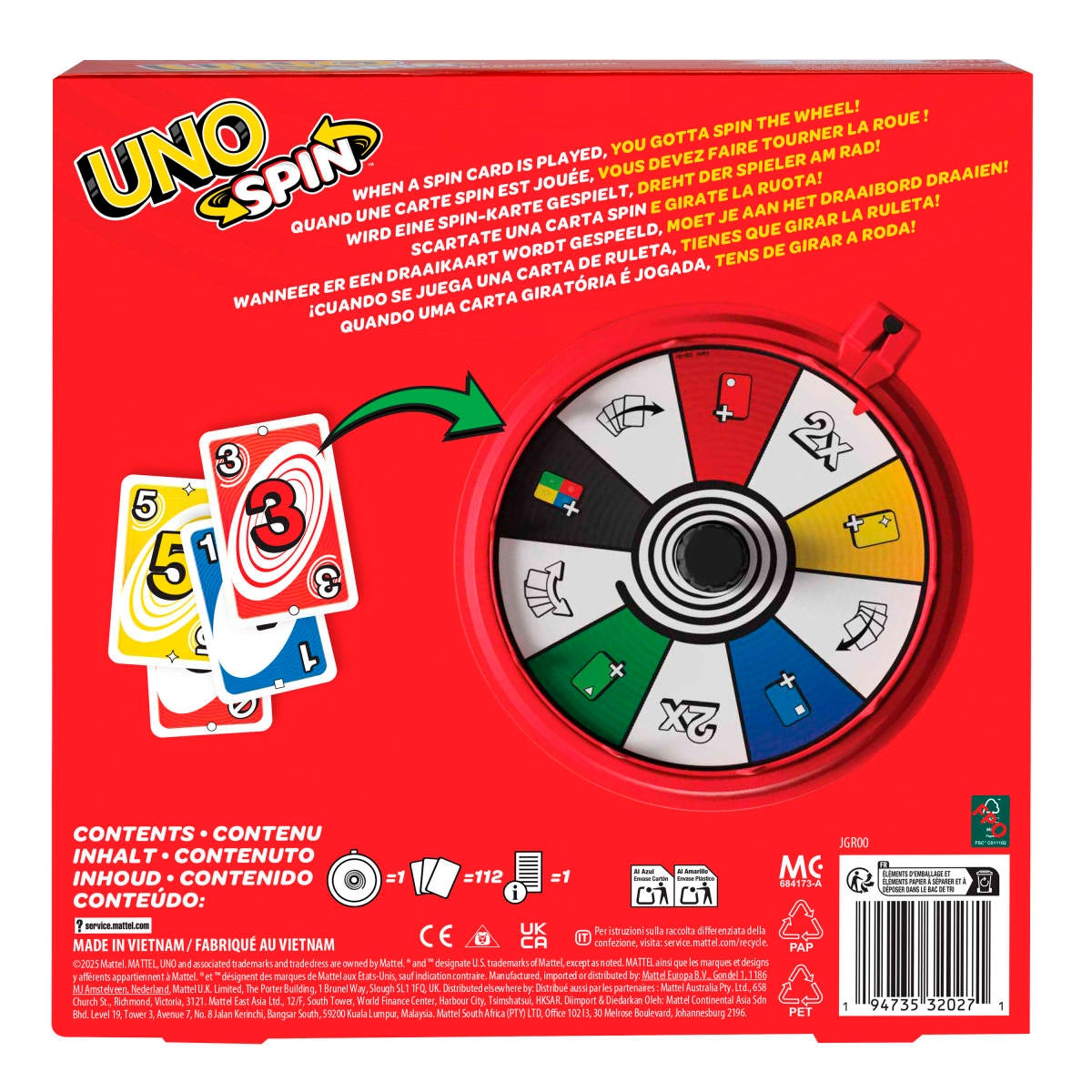 Uno Juego De Mesa Spin Nueva Edición Para Niños