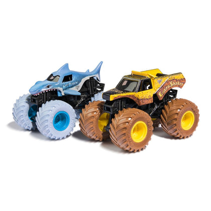 Monster Jam Vehículos 1:64 Pack 2 - Earth Shaker V/S Megalodon