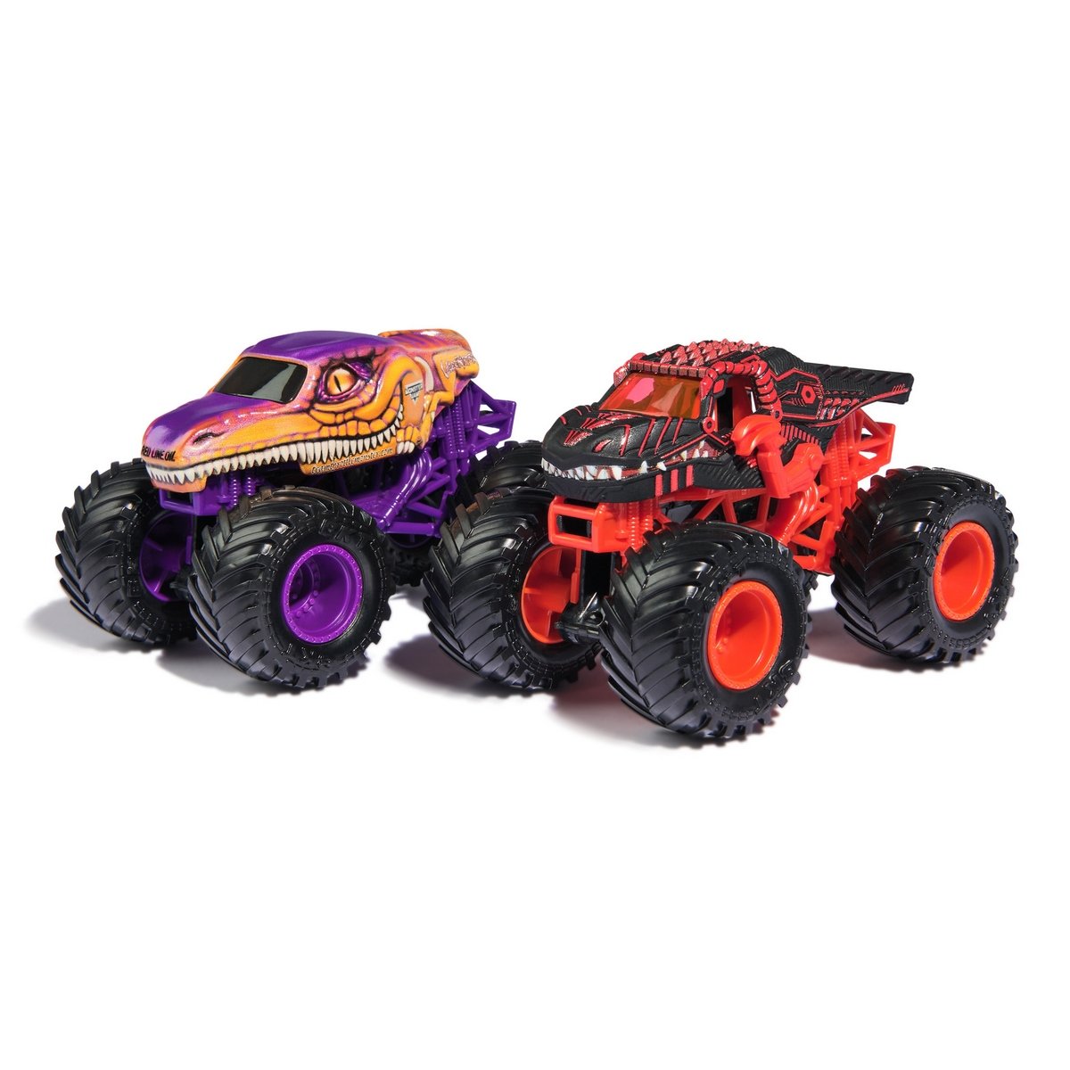 Monster Jam Vehiculos 1:64 Pack 2 - Thunder Roarus V/S Velociraptor