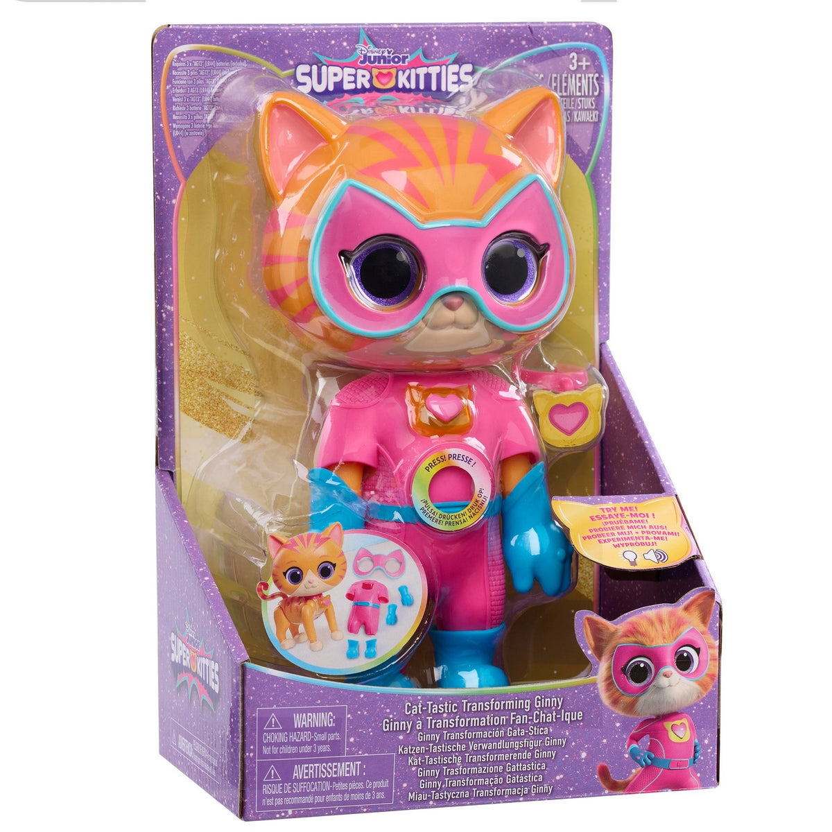Super Kitties Cat Tastic 22 cm Figura Transformable Sonidos y Luces Ginny Gatástica