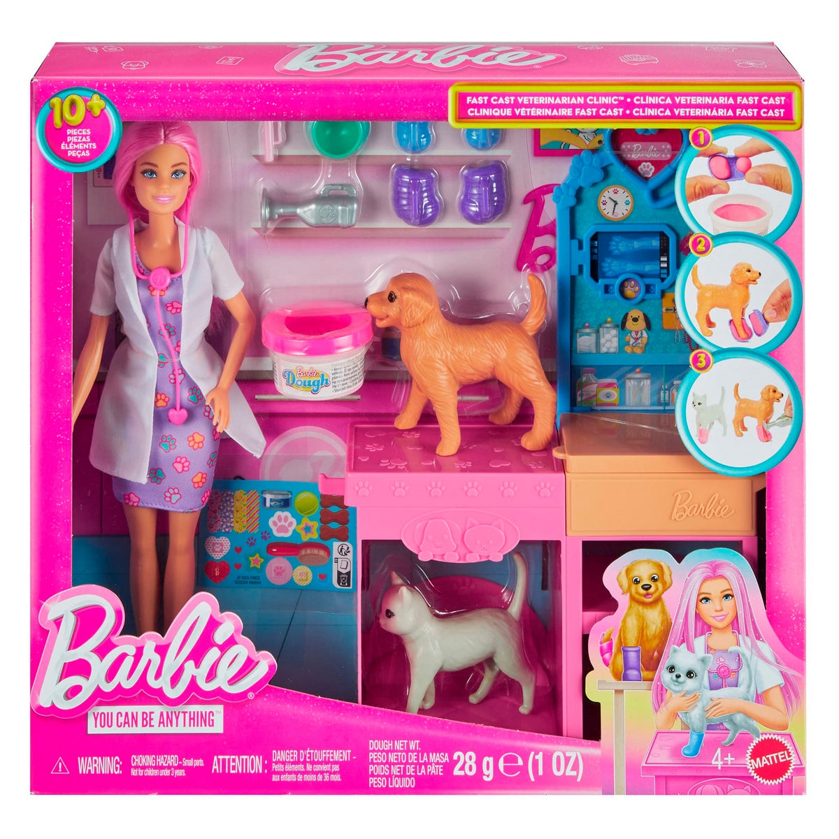Barbie Profesiones Set Veterinaria Con Mascotas Y Accesorios