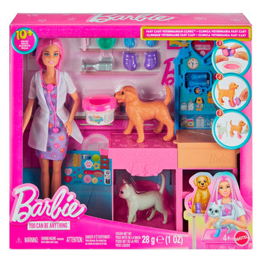 Barbie Profesiones Set Veterinaria Con Mascotas Y Accesorios