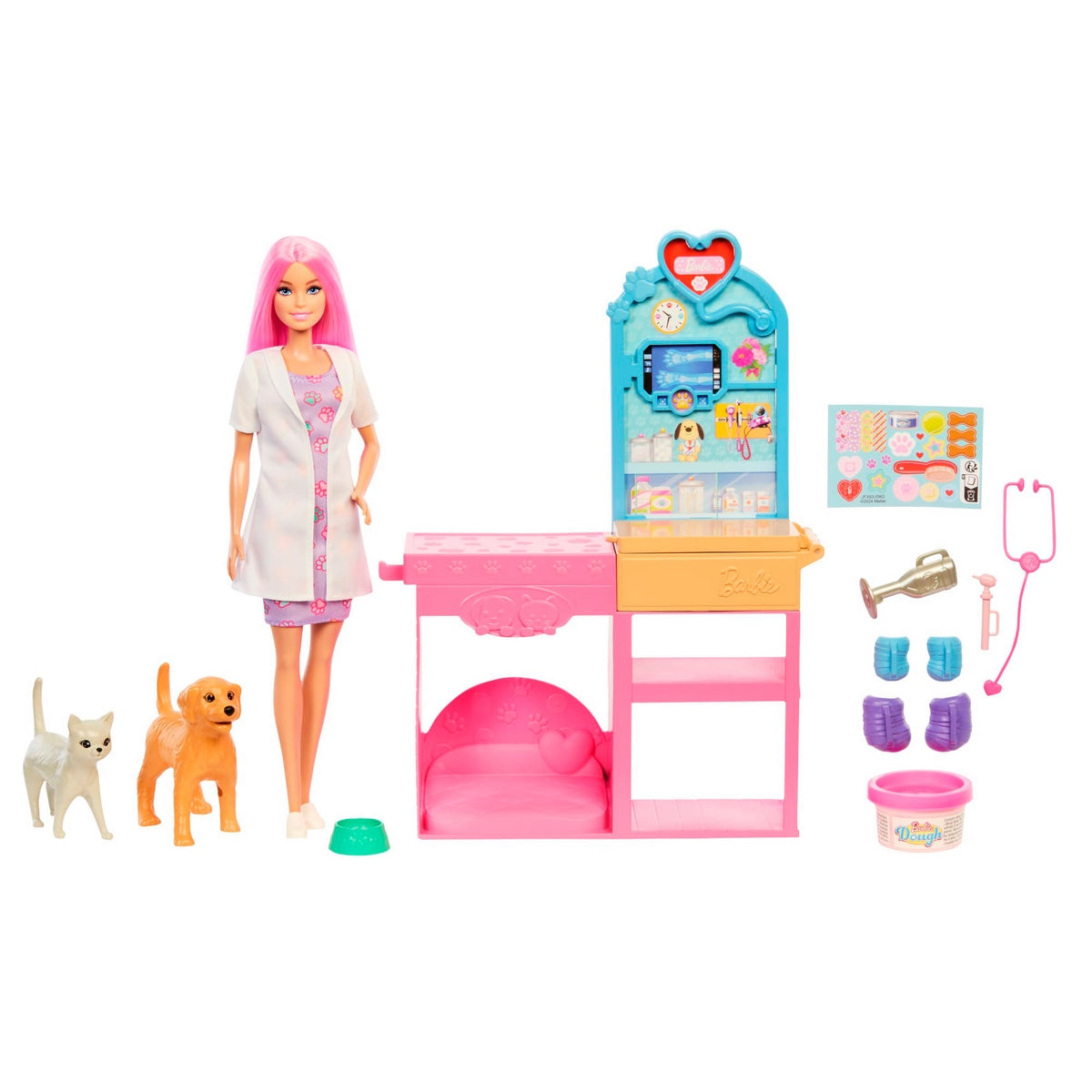 Barbie Profesiones Set Veterinaria Con Mascotas Y Accesorios