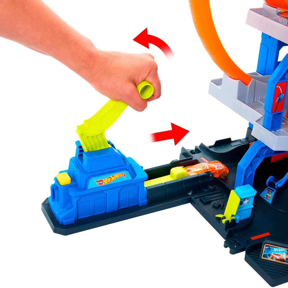 Hot Wheels Mega Garage Con Elevador Y Helicóptero