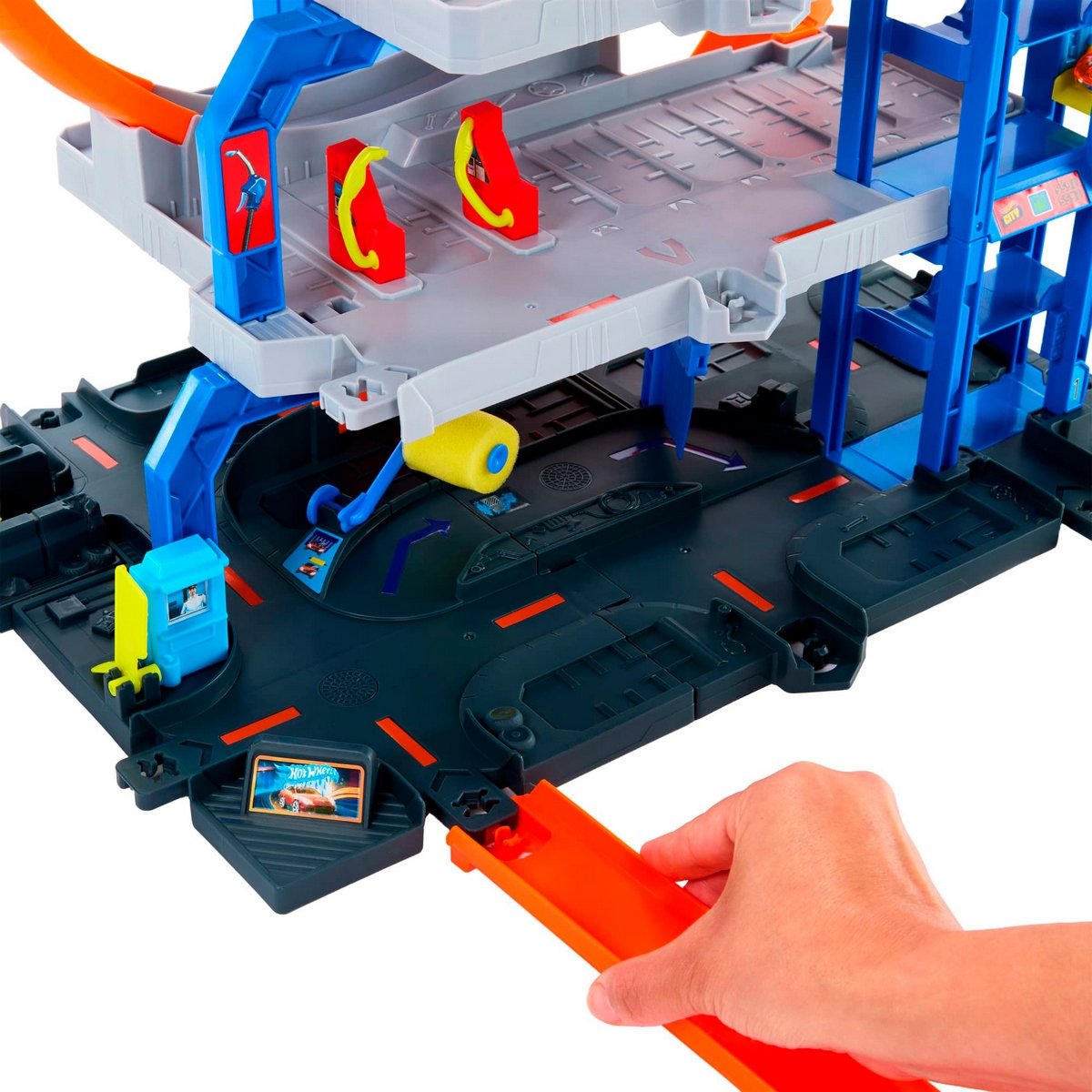 Hot Wheels Mega Garage Con Elevador Y Helicóptero