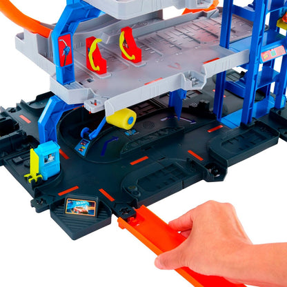 Hot Wheels Mega Garage Con Elevador Y Helicóptero