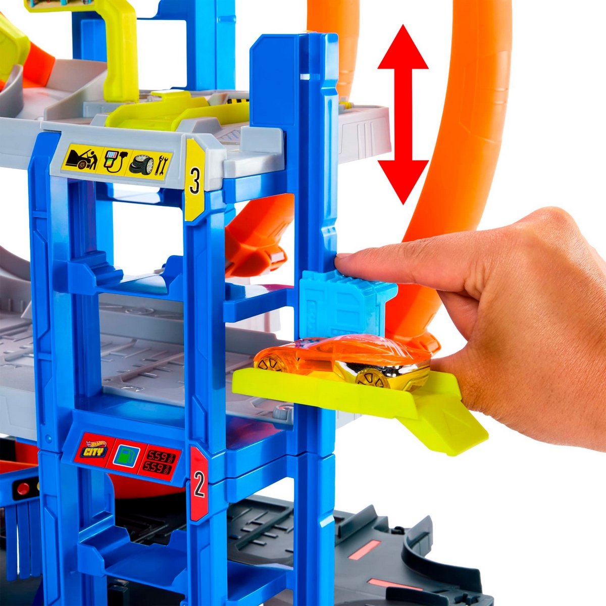 Hot Wheels Mega Garage Con Elevador Y Helicóptero