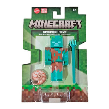 Minecraft Core Figura De 8Cm Con Crafting - Zombie Ahogado