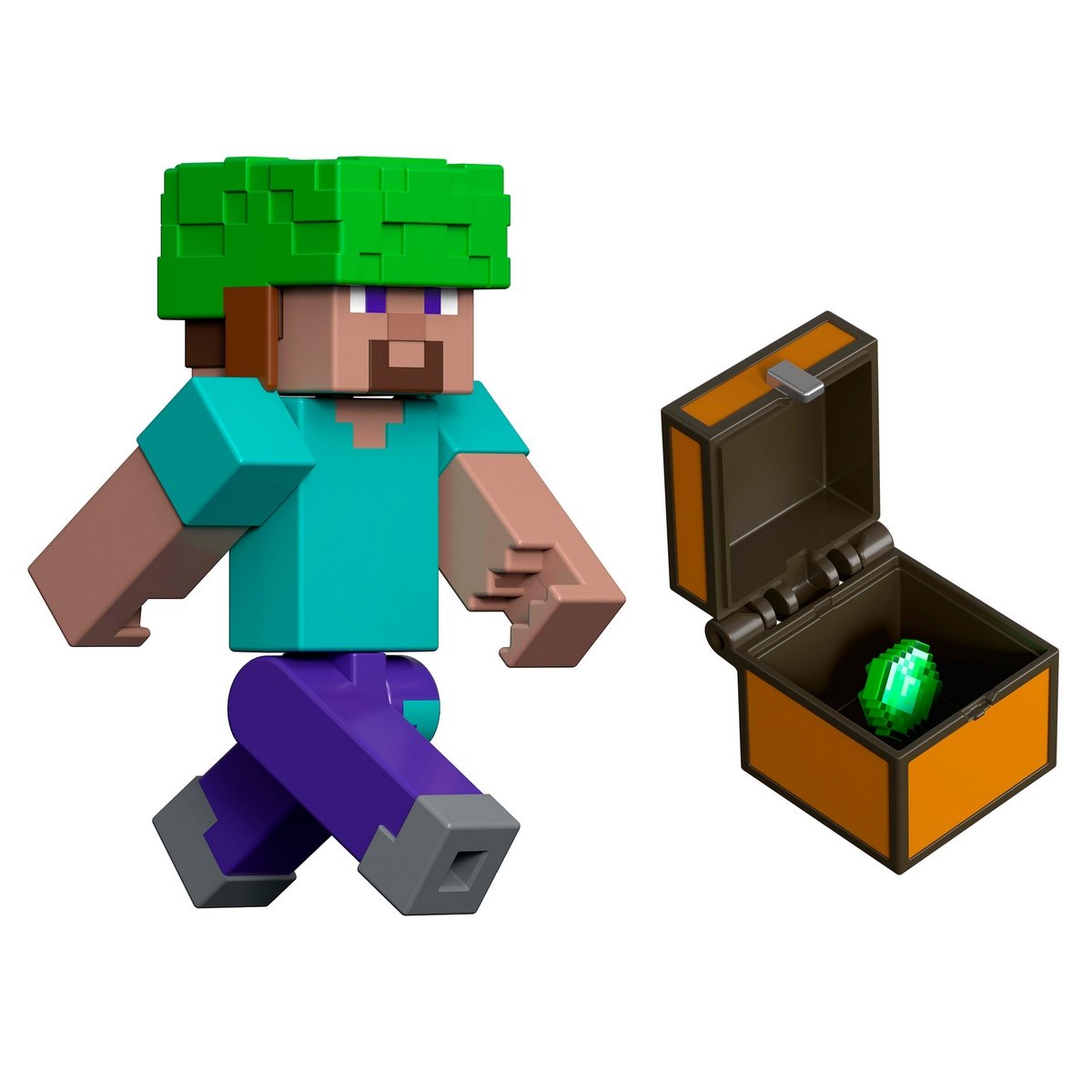 Minecraft Core Figura De 8Cm Con Crafting - Steve Bajo El Agua