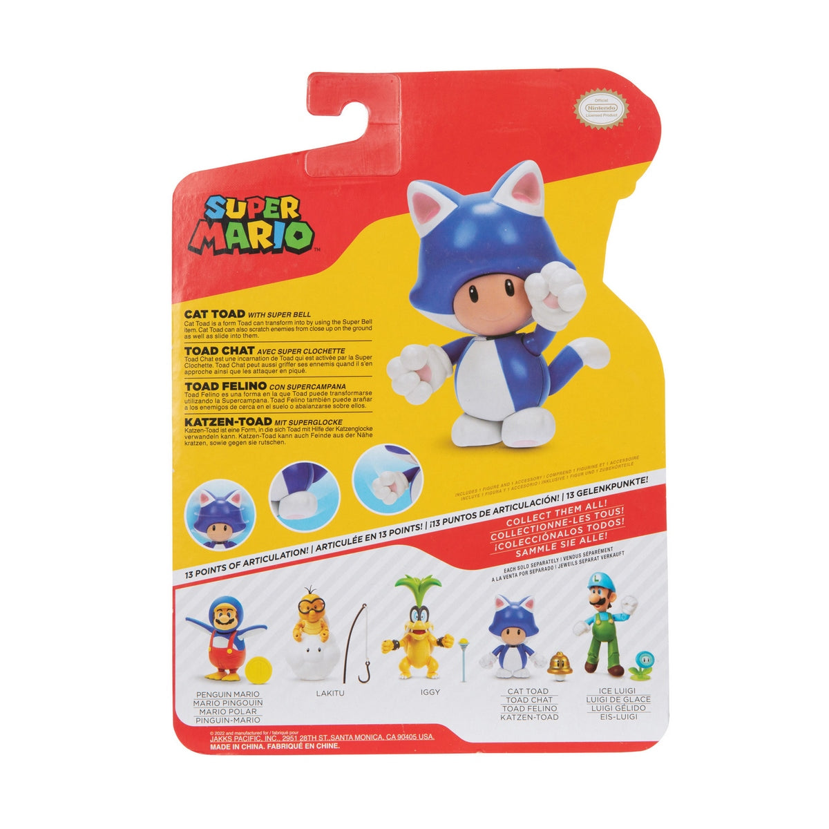 Figuras 10 Cm Super Mario De Nintendo - Toad Felino