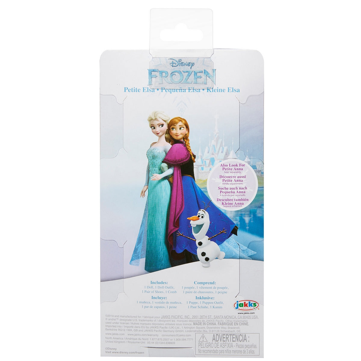 Muñeca 15 Cm Con Peine Princesas De Disney - Elsa