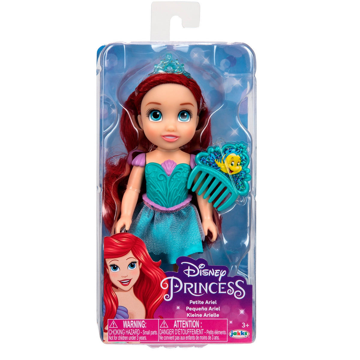 Muñeca 15 Cm Con Peine Princesas De Disney - Ariel