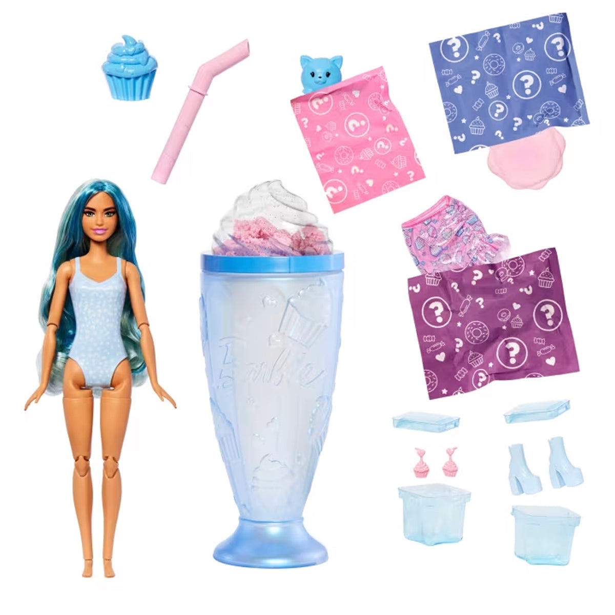 Barbie Pop Reveal Muñeca Dulces Sorpresas - Celeste