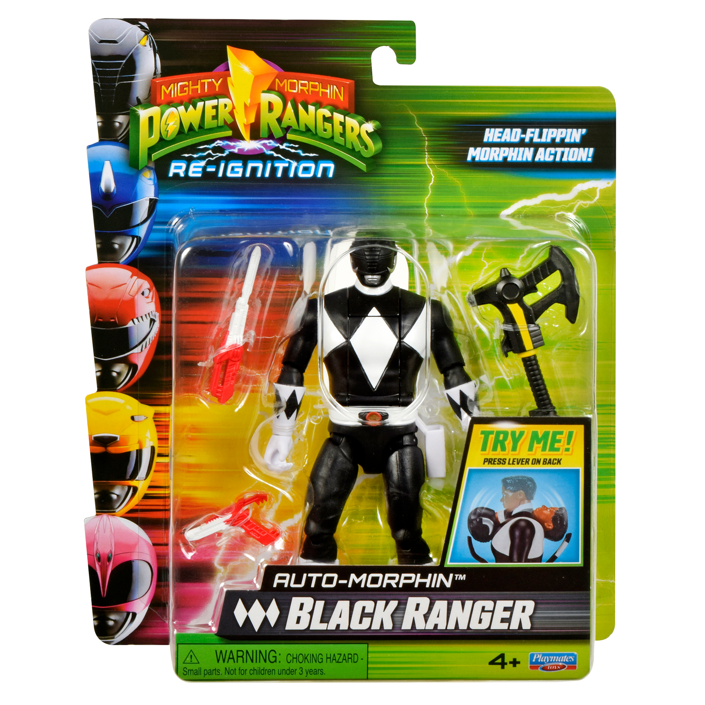 Power Rangers Figura Gira Cabeza Black Ranger