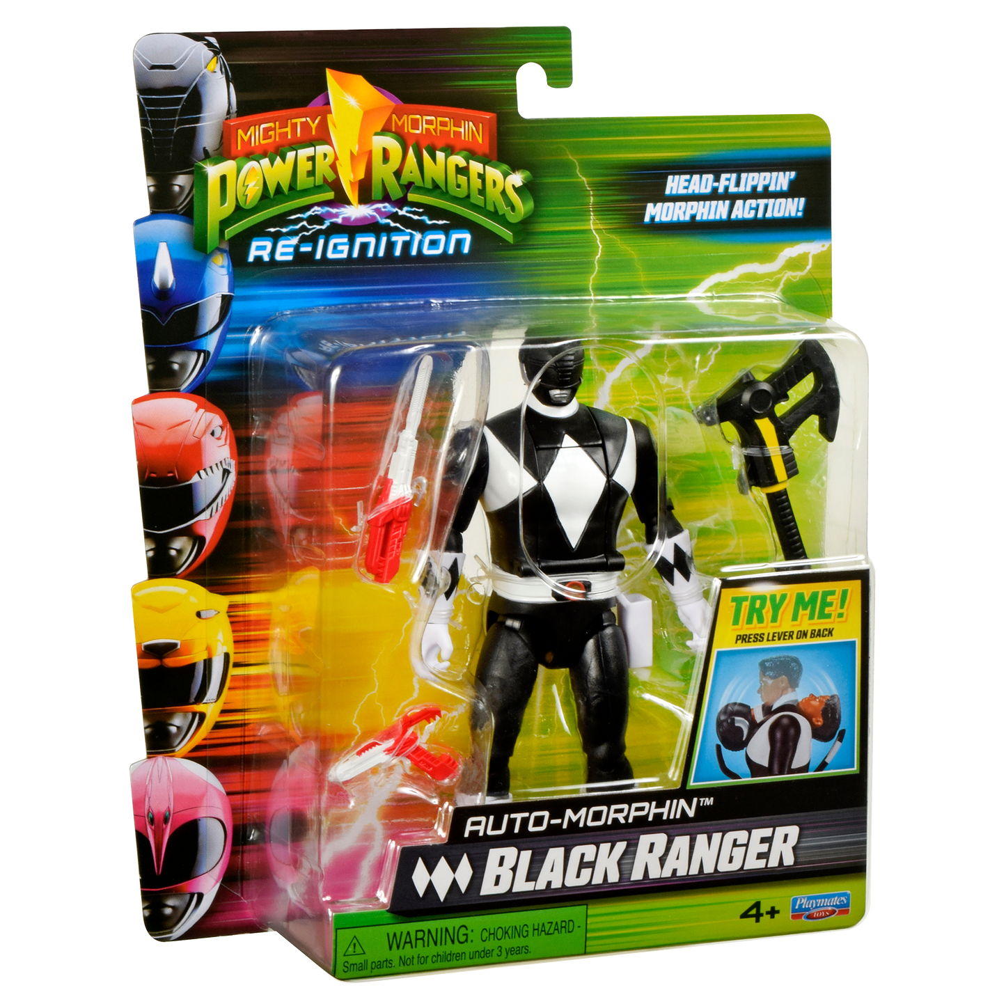 Power Rangers Figura Gira Cabeza Black Ranger