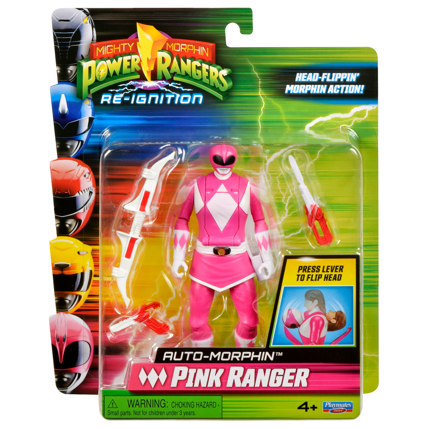 Power Rangers Figura Gira Cabeza Pink Ranger